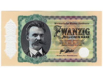 Weimarische Muster Banknote. 20 Billionen Mark. 2019. Reihe Y.