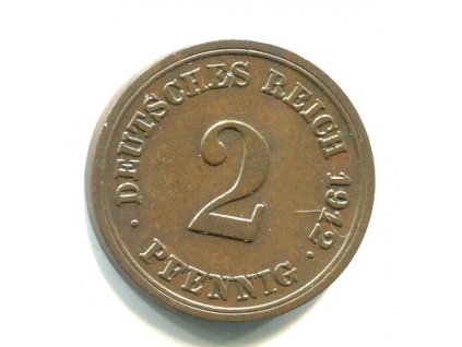NĚMECKO. 2 Pfennig 1912/F.