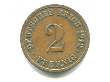 NĚMECKO. 2 Pfennig 1912/E.