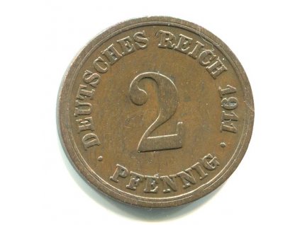 NĚMECKO. 2 Pfennig 1911/F.