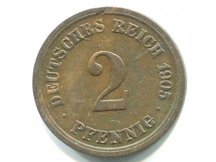 NĚMECKO. 2 Pfennig 1905/F. KM-16