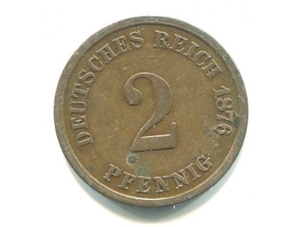 NĚMECKO. 2 Pfennig 1876/D.