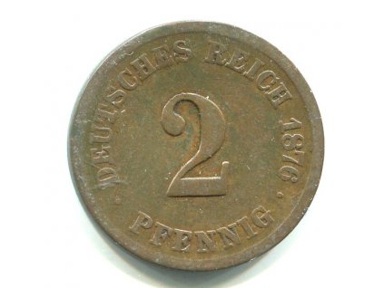 NĚMECKO. 2 Pfennig 1876/F.