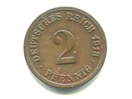 NĚMECKO. 2 Pfennig 1913/F.
