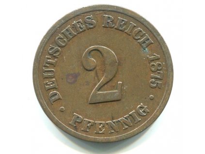 NĚMECKO. 2 Pfennig 1875/B.