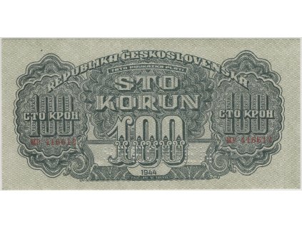 ČESKOSLOVENSKO. 100 korun 1944. Série MP. Nov. 59a.