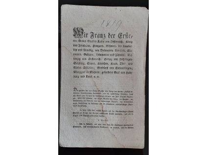 1819.02.24.  Patent císaře Františka II. o vojenských záležitostech.