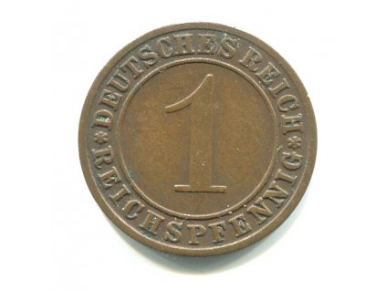 NĚMECKO. 1 Reichspfennig 1930/F.
