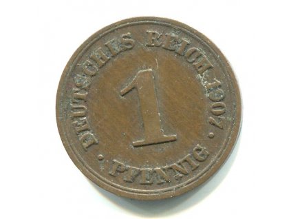 NĚMECKO. 1 Pfennig 1907/D.