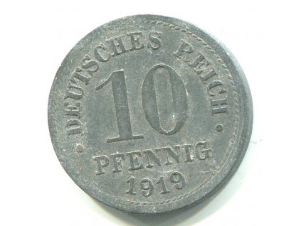 NĚMECKO. 10 Pfennig 1919.