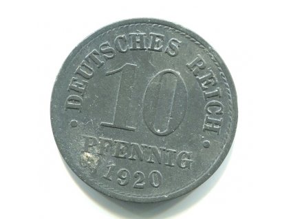 NĚMECKO. 10 Pfennig 1920.
