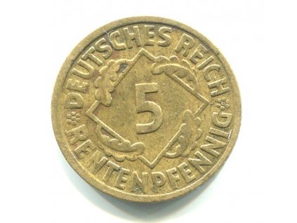 NĚMECKO. 5 Rentenpfennig 1924/J.