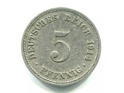 NĚMECKO. 5 Pfennig 1914/A.