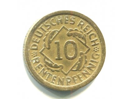 NĚMECKO. 10 Rentenpfennig 1924/G.