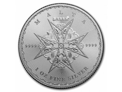 2023 malta 1 oz silver 5 maltese cross bu 272190 obv