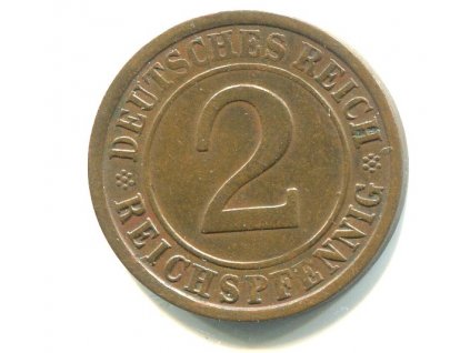 NĚMECKO. 2 Reichspfennig 1925/E.