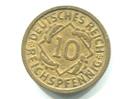 NĚMECKO. 10 Reichspfennig 1926/G.