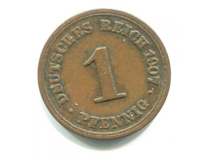 NĚMECKO. 1 Pfennig 1907/F.