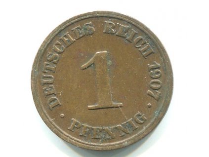 NĚMECKO. 1 Pfennig 1907/J.