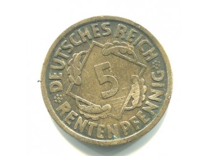 NĚMECKO. 5 Rentenpfennig 1924/G.