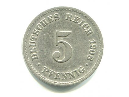 NĚMECKO. 5 Pfennig 1908/A.