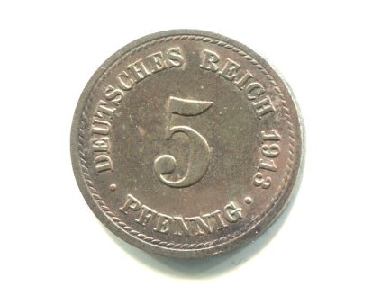 NĚMECKO. 5 Pfennig 1913/E.