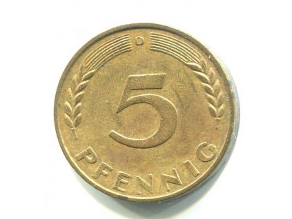 NĚMECKO. 5 Pfennig 1950/D.