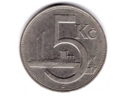 ČESKOSLOVENSKO. 5 korun 1938.