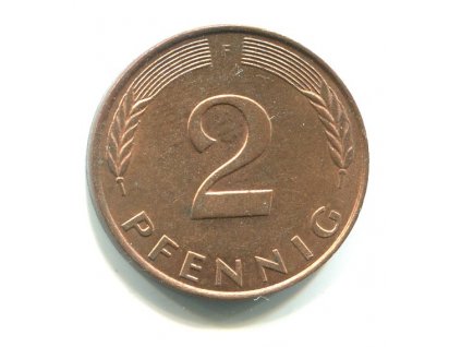 NĚMECKO. 2 Pfennig 1986/F.