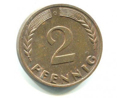 NĚMECKO. 2 Pfennig 1966/G.