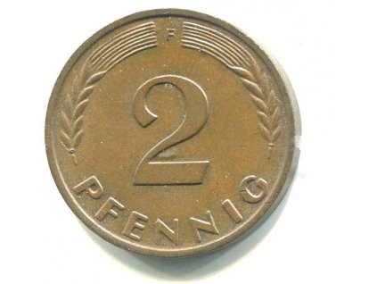 NĚMECKO. 2 Pfennig 1966/F.