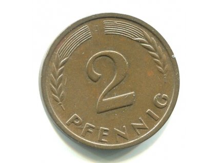 NĚMECKO. 2 Pfennig 1962/J.
