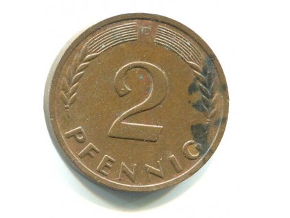 NĚMECKO. 2 Pfennig 1959/D.