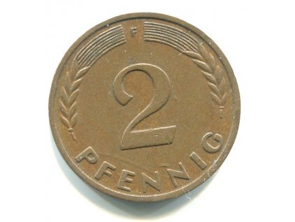 NĚMECKO. 2 Pfennig 1950/F.