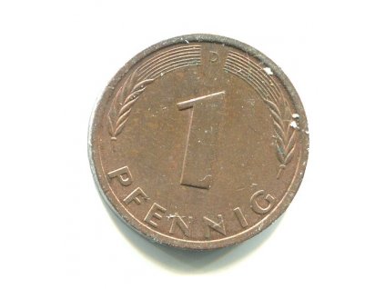 NĚMECKO. 1 Pfennig 1990/D