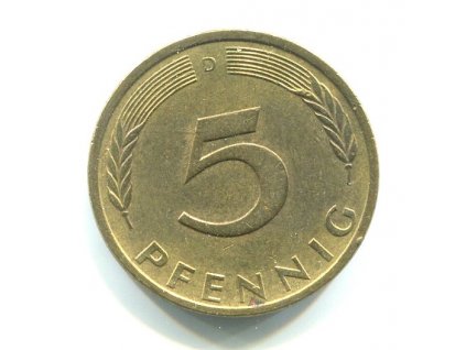 NĚMECKO. 5 Pfennig 1972/D