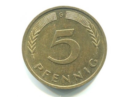 NĚMECKO. 5 Pfennig 1980/G