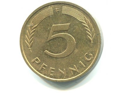 NĚMECKO. 5 Pfennig 1988/F