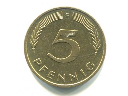 NĚMECKO. 5 Pfennig 1984/F