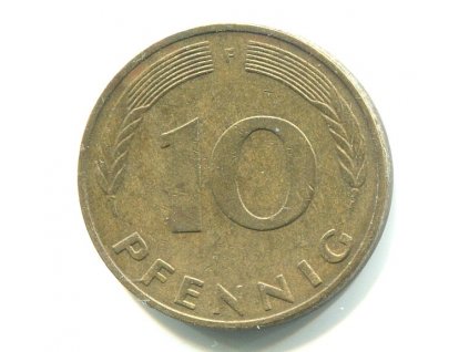 NĚMECKO. 10 Pfennig 1989/F