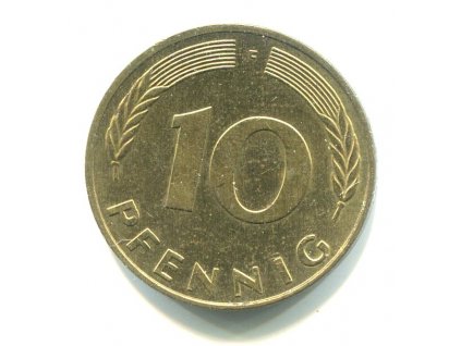 NĚMECKO. 10 Pfennig 1990/F