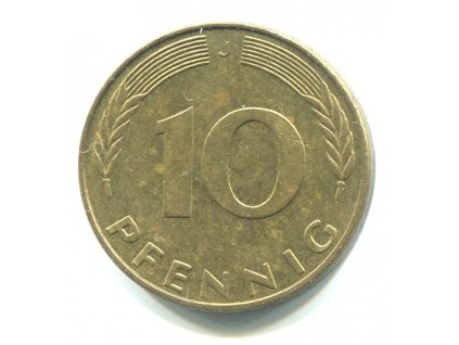 NĚMECKO. 10 Pfennig 1991/J