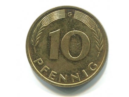 NĚMECKO. 10 Pfennig 1991/G