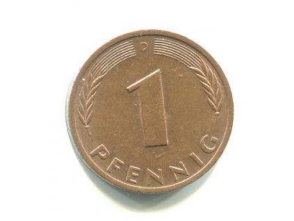 NĚMECKO. 1 Pfennig 1977/D