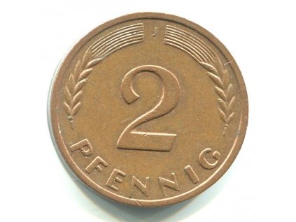 NĚMECKO. 2 Pfennig 1970/J