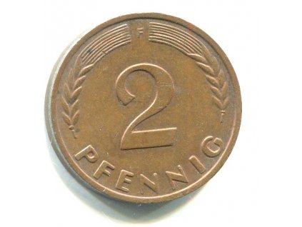 NĚMECKO. 2 Pfennig 1970/F
