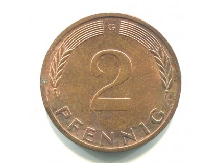 NĚMECKO. 2 Pfennig 1976/G