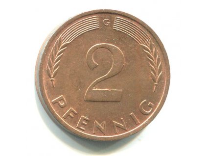 NĚMECKO. 2 Pfennig 1976/G