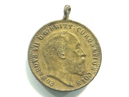 VELKÁ BRITÁNIE. Edward VII. Herní žeton 1902, medailon.