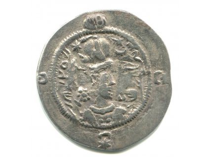 PERSIE. Hormazd IV. (579-590). Drachma. Mincovna AY = Eran-Khvarrah-Shapur. Provincie Khuzestan. Rok 9. Ag.